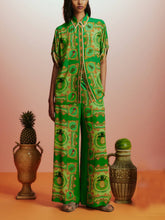 Pantalones anchos y holgados con cordones y estampado de frutas tropicales únicos